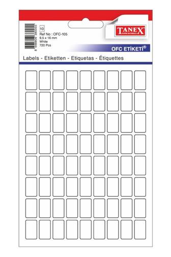 Tanex Etikety aršíky  16 x 9 mm 720 ks