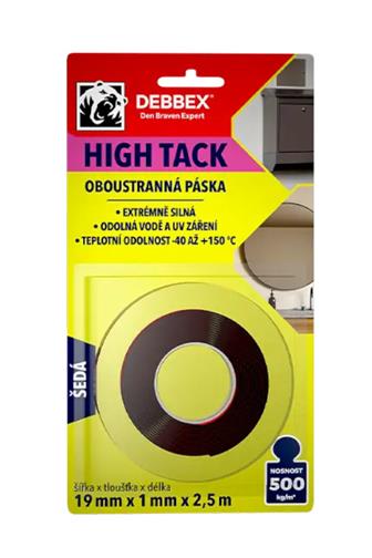 Den Braven Debbex High Tack oboustranná páska šedá 19 x 1mm x 2,5 m