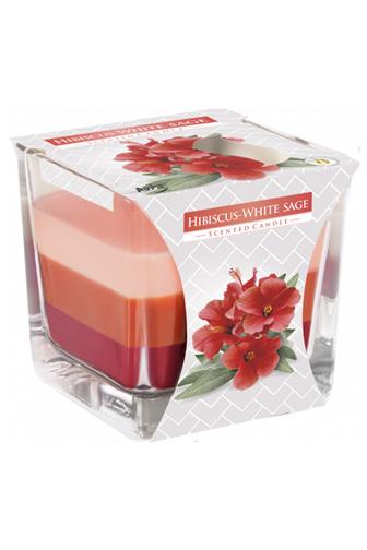 Bispol Aura svíčka vonná sklo Hibiscus-White Sage 170 g