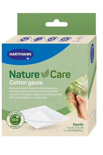 Nature Care ECO Cotton sterile gáza 7,5 x 7,5 cm  5 x 2 ks